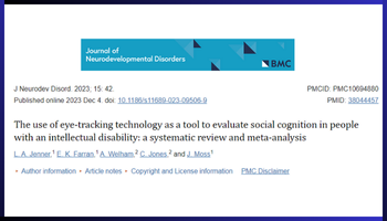 استفاده از تکنولوژی eye-tracking به عنوان ابزار ارزیابی شناخت اجتماعی در افزاد مبتلا به کم‌توانی ذهنی: یک مرور سیستماتیک و متاآنالیز